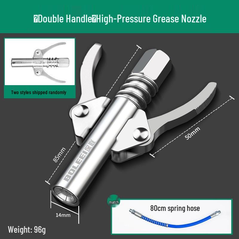 High-Pressure Self-Locking Grease Gun Nozzle - Electric, Pneumatic, Manual Compatible