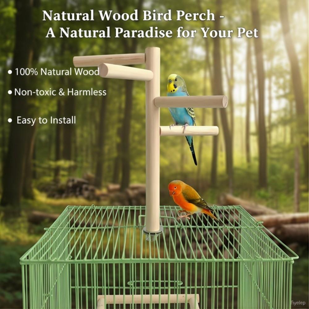 Natural Wood Parrot Swing Toy Rotating Ladder Parakeet Exercise Toy Rotating Ladder Toy For Birds