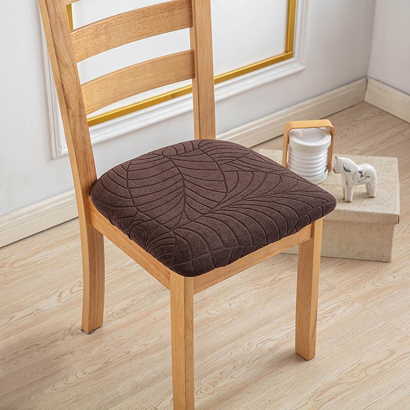 1Pcs Waterproof Chair Seat Cover Stretch Jacquard Chair Cover Dining Room Removable Anti-dirty Without Backrest Chair Protector