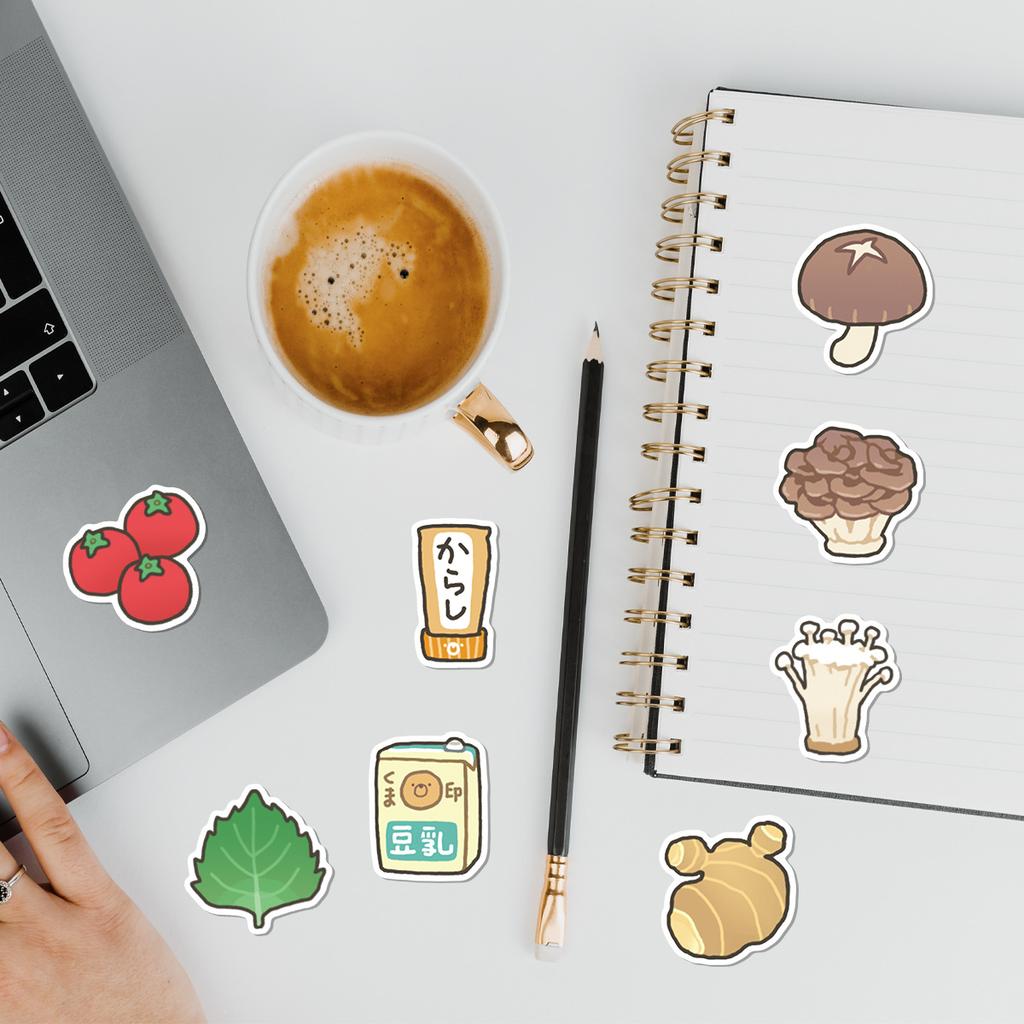 50 Niedliche Stil Lebensmittel Graffiti Aufkleber Kreative Lebensmittelaufkleber Wasserbecher Handy Wasserdichte Dekorative Aufkleber