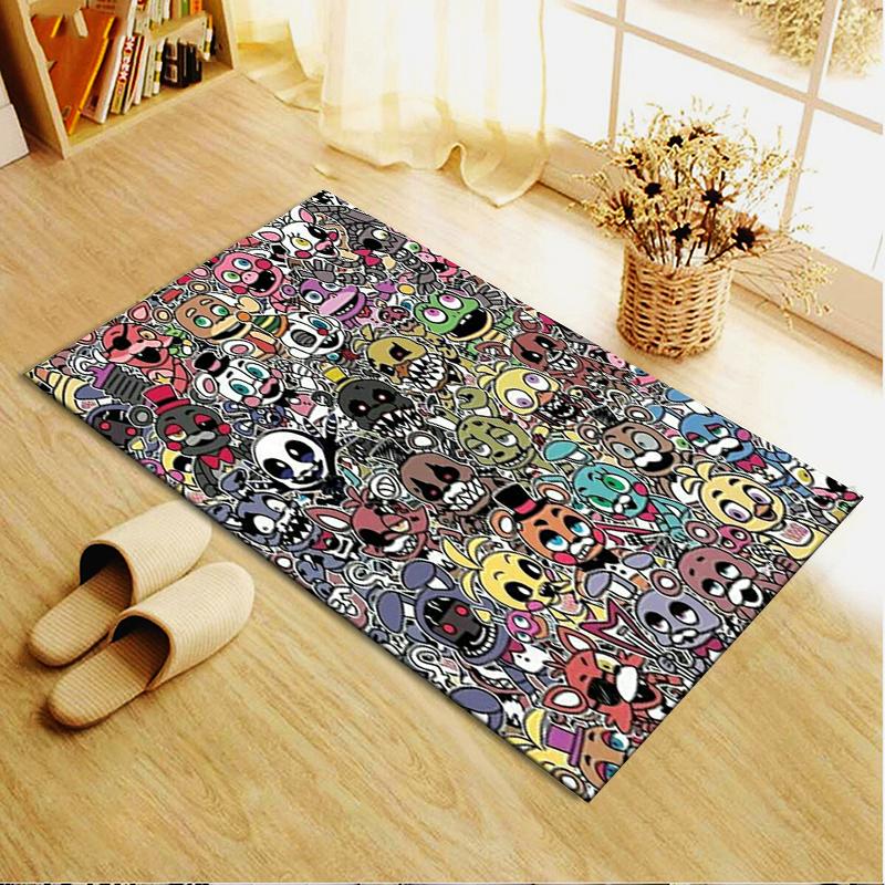 2025 Neues FNAF-Spiel Teppich für Wohnzimmer Schlafzimmer Zuhause Sofa Dekoration, Kinderspiel Rutschfeste Fußmatte25