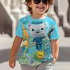 Summer Round Neck 3D Printed Cartoon O-octonauts Pattern Top Fashionable Casual Short Sleeved Children's Boy T-shirts