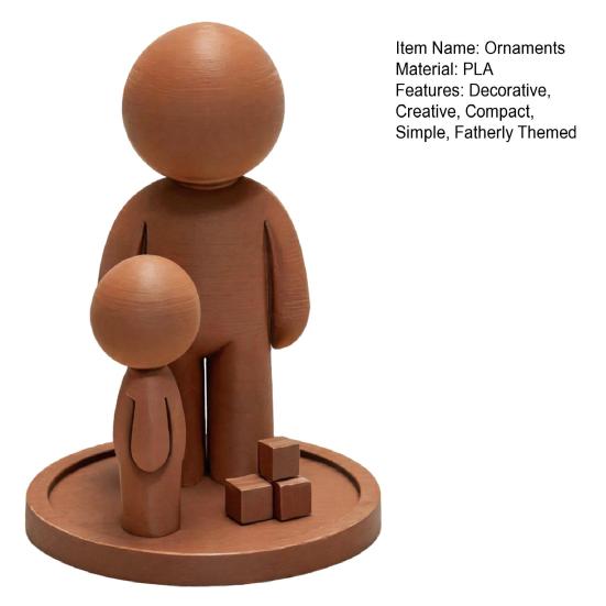 Son To Dad Appreciation Gift 3D Printed Father And Figurine, Sculpture, Creative Idea Child Figurine for Home Decor Father's Day Gratitude Love