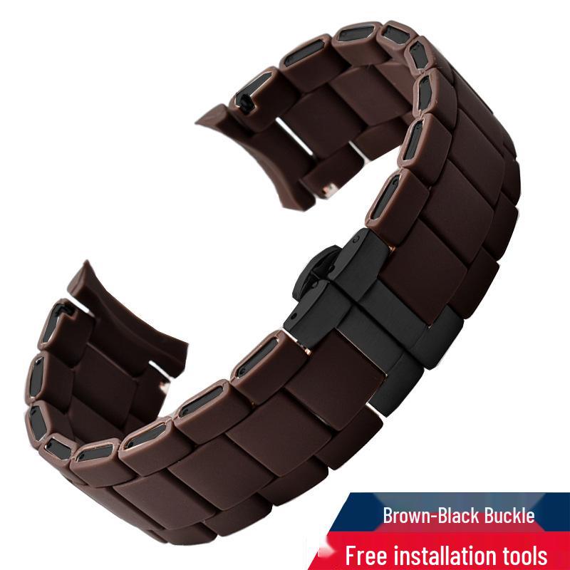 Replacement Rubber Coated Steel Watch Strap for Armani AR5889/5890/5905/5920 - Men's & Women's, 20mm/23mm Width
