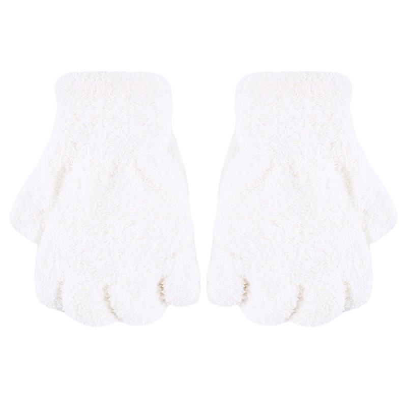 Halbfingerhandschuhe Multifunktional Umschlagbar Niedlich Korallenfleece Warm Kältefest Weich Bequem Damen Winter Warm Damen Handschuhe