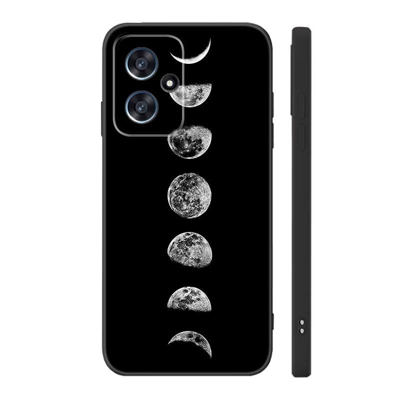 Moon Stars Space Astronaut Black Silicone Phone Case For Xiaomi POCO X3 X4 NFC F3 F4 GT F5 M3 M4 M6 X5 X6 Pro 5G C55 C65 M5