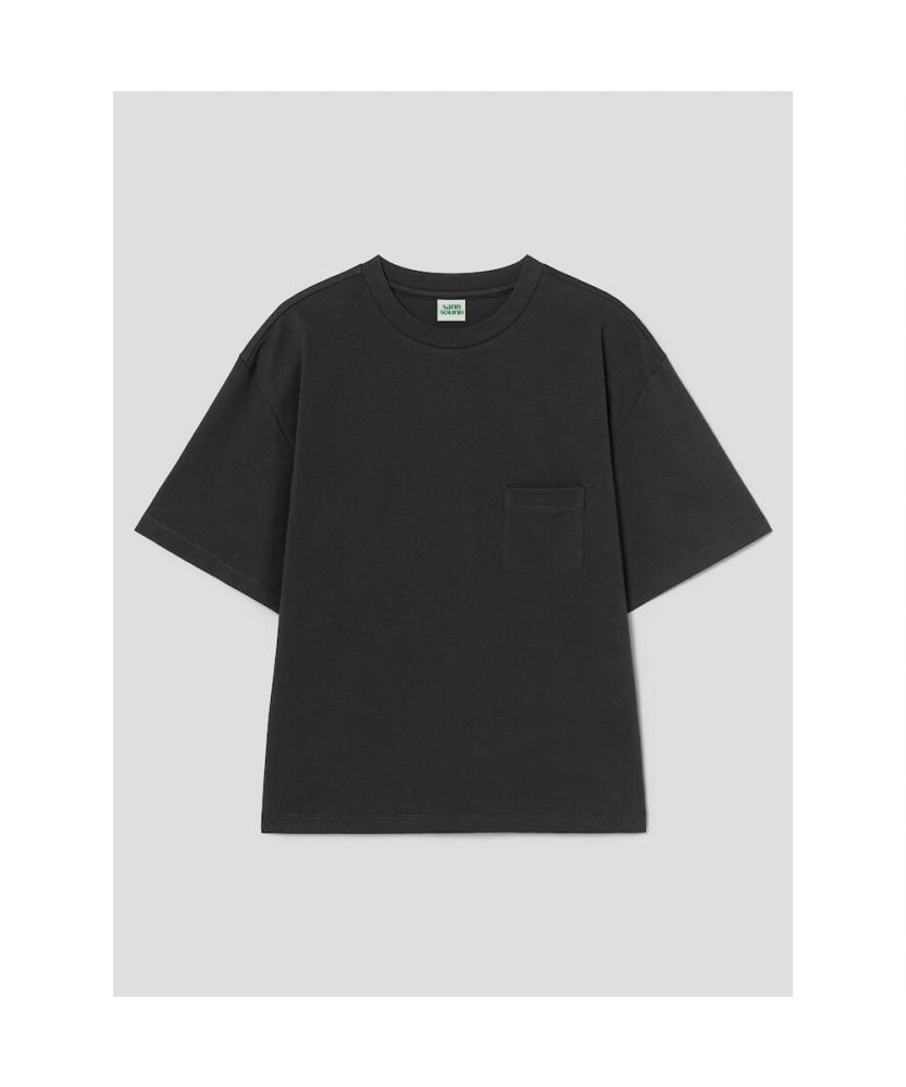 Saendeusaundeu Short-Sleeve Cropped T-Shirt Ash