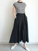 Bloom Mono Pleated Banding 9/10 Wide Long Skirt Pants