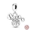 Charms Beads 925 Sterling Copper Pink Butterfly Luminous Firefly Chameleon Heart Charm Fit Original Bracelet DIY Holiday Zircon