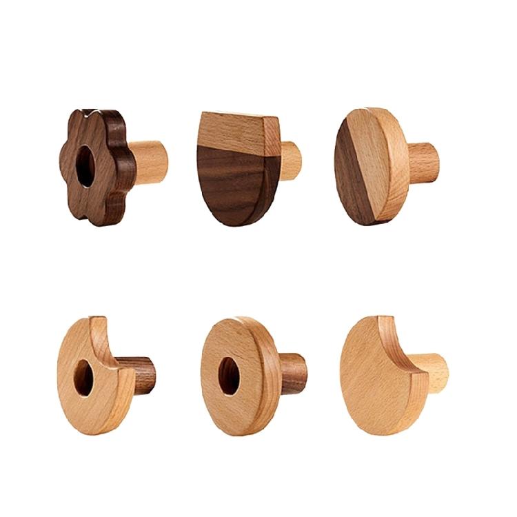 4pcs Multipurpose Florals Cabinet Knobs Sturdy Wood Handles Convenient for Childrens Room Dressers and Chests Use