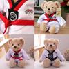 Wholesale Taekwondo Teddy Bear Plush Toy Martial Arts Gift With Logo Rose Velvet Filling 30cm