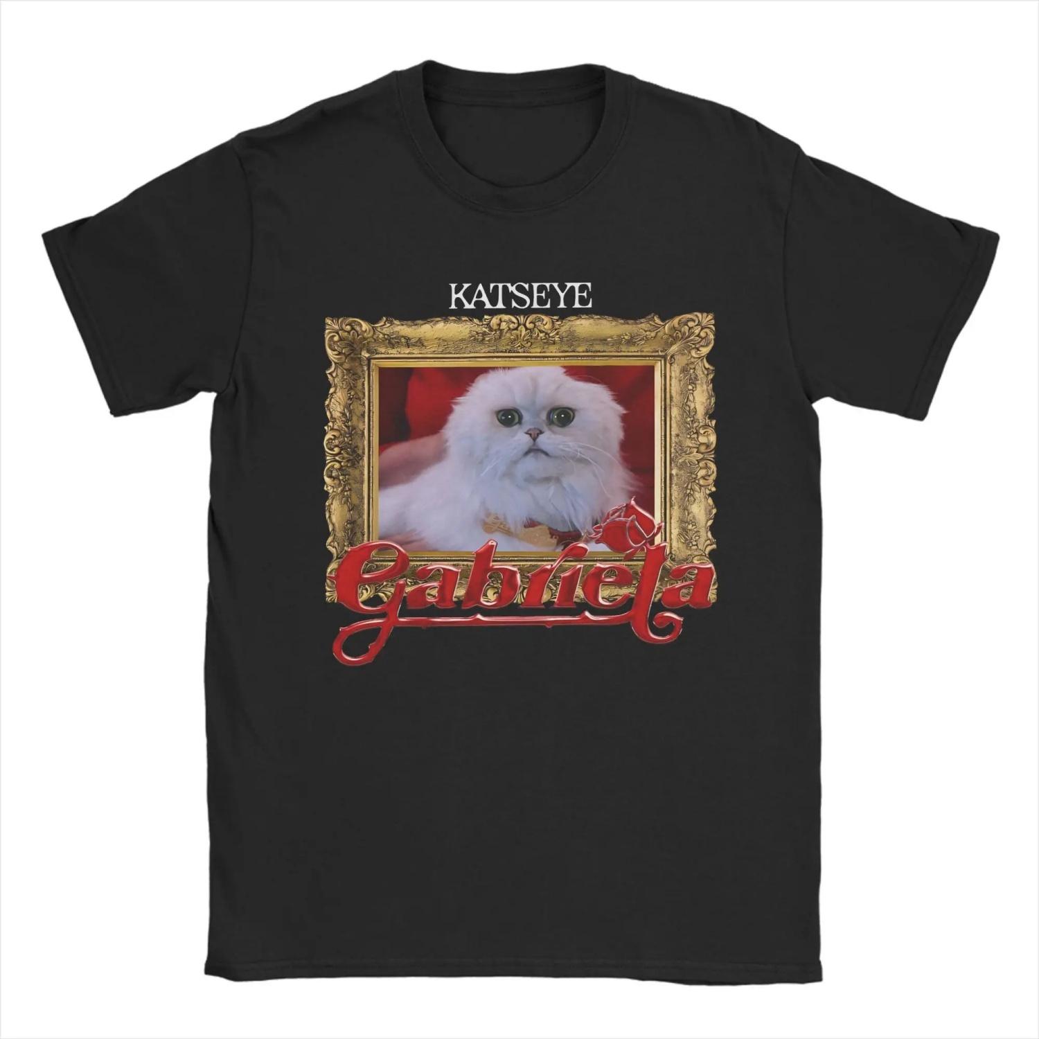 Novelty Katseye Gabriela  T-Shirt  Round Neck Short Sleeve Top Tee  Cotton Summer Clothing S чёрный