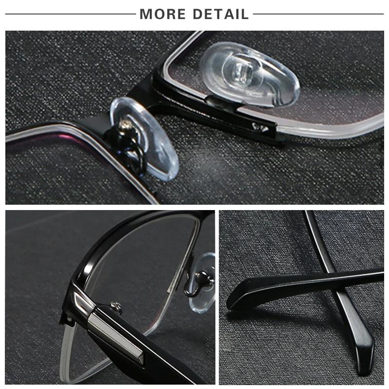 Single Light Reading Glasses Men's Half Frame Business Glasses Fashion Decorative Glasses