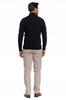 Men's Cotton Sweater with Stand-Up Collar and Zipper Elegant Cotton MORAJ XL BLACK