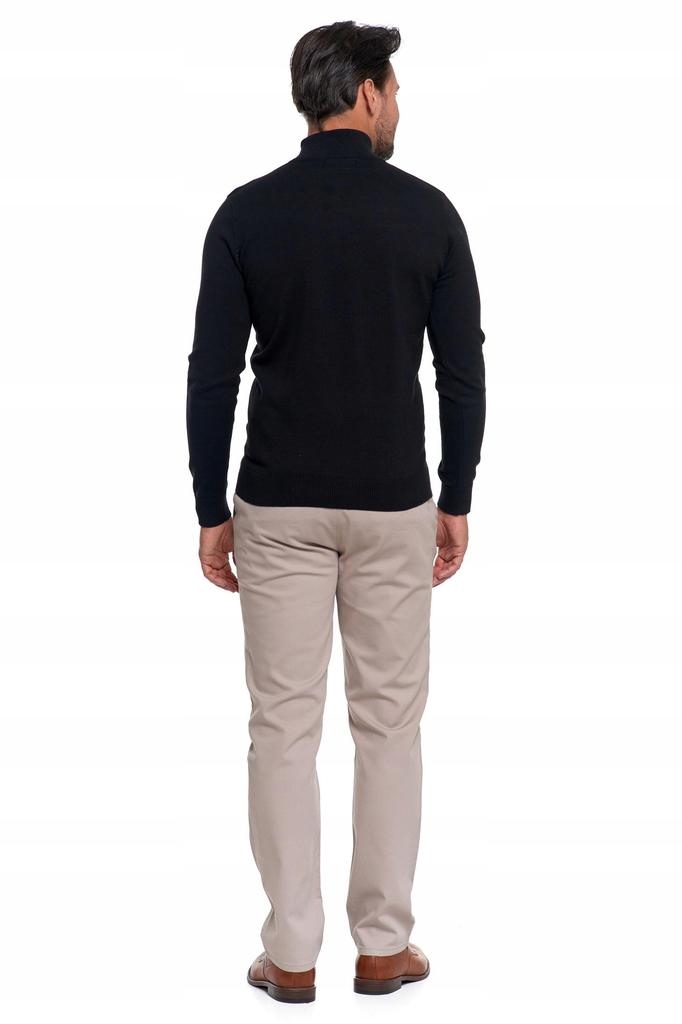 Men's Cotton Sweater with Stand-Up Collar and Zipper Elegant Cotton MORAJ XL BLACK