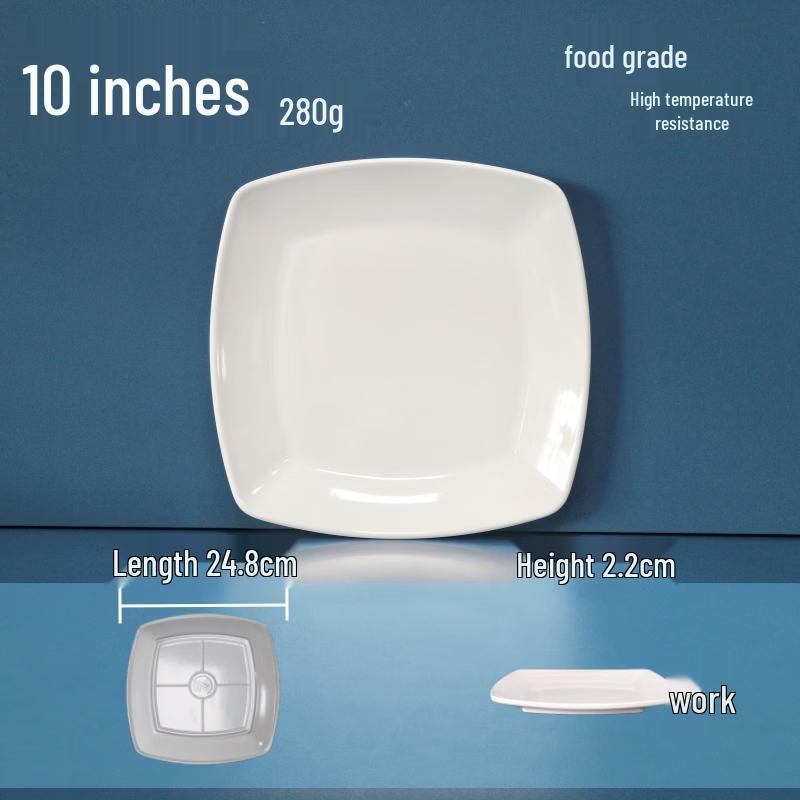10-inch Square Melamine Dinner Plate