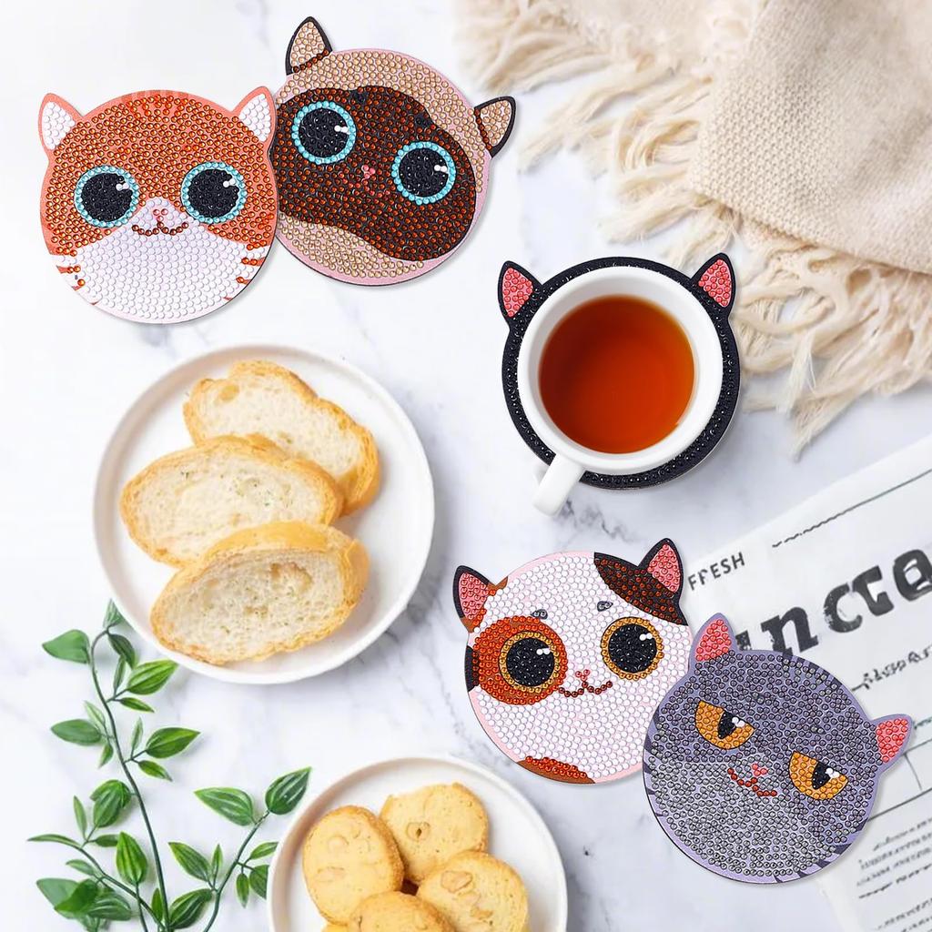 Fantasyon Diamond Cat Bead Art DIY Diamond Painting Kit with 5D Diamond Painting Diamond Bead Painting Craft Kit for and Popular Handmade Art Craft