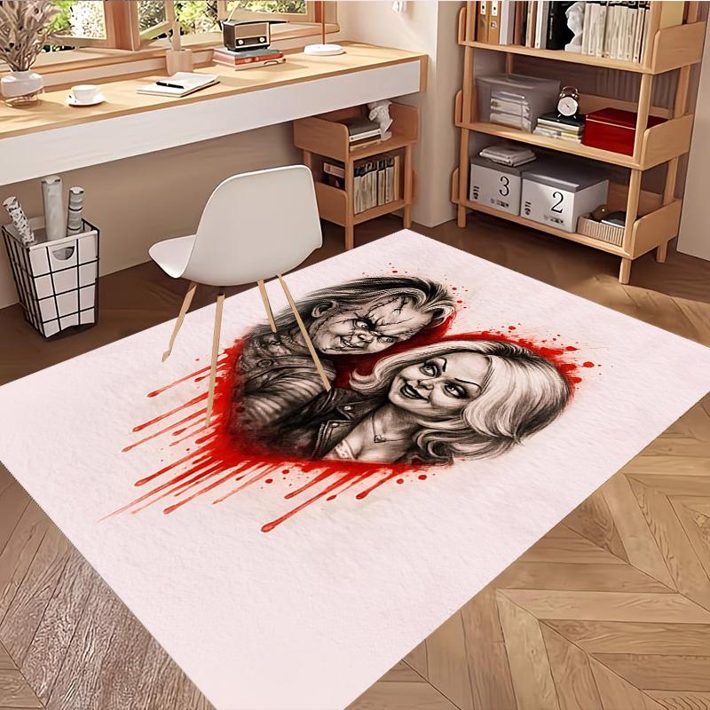 Bride of Chucky Print Rug, Washable Floor Carpet, For Entryway Dorm Laundry Room Office Study, Home Decor Birthday Christmas Gift