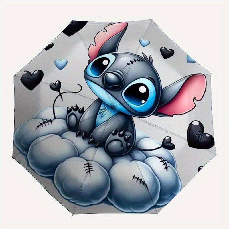 Stitch,Cloud Themed folding umbrella, the best choice for gift giving, 8 ribs, casual, durable, lightweight and portable travel umbrella, su