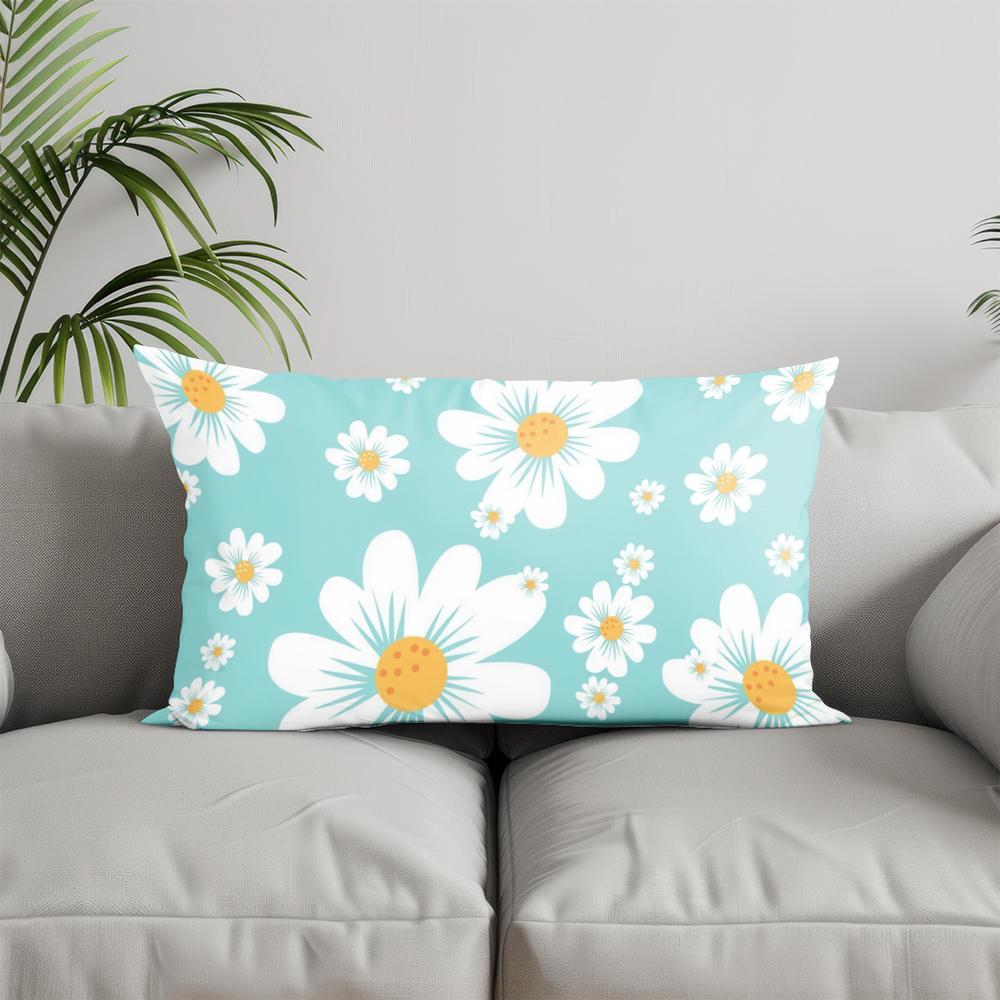 Home Decor Sunflowers & Bees Pillow Cover Suitable For Sofa Bedroom Car Pillow Cover Cushion Rectangular Back Cushion