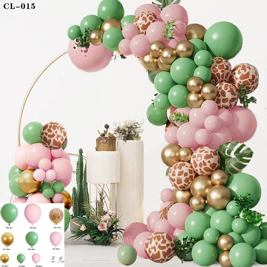Forest Series Green Balloon Chain Set Children'S Birthday Theme Party Decoration Jungle Arrangement Balloon