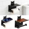 Cat Toilet Paper Holder Wall Mount Stainless Steel Cute Animal Tissue Roll Holder For Bathroom Kitchen Home Apartment Office