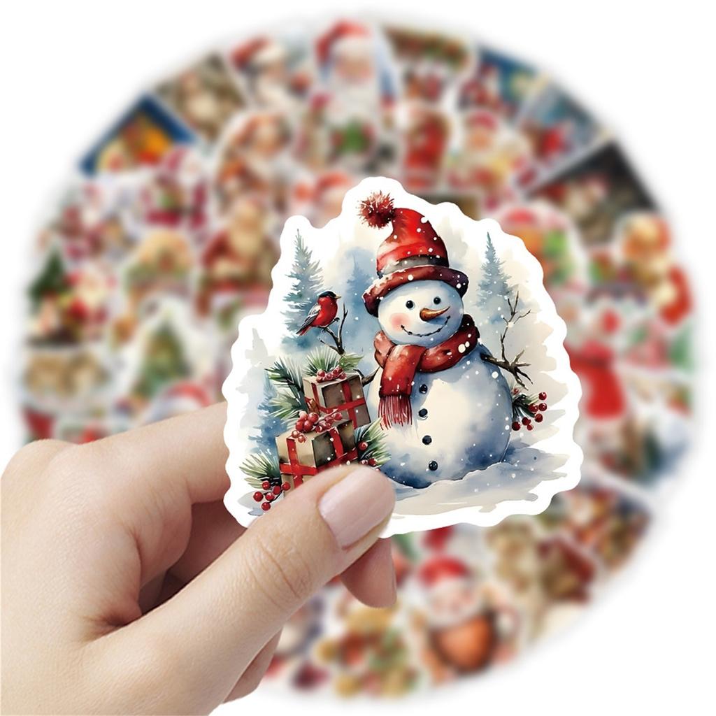 50pcs Retro Christmas Stickers Selling Computer Ledger Mobile Phone Case Luggage Christmas Gift Stickers