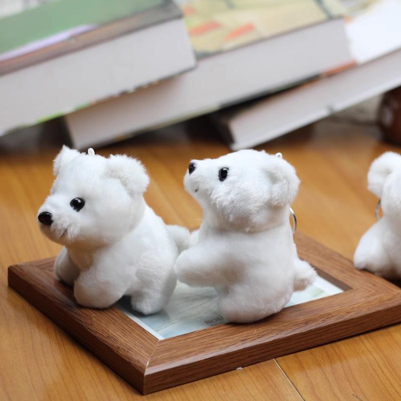 Isbjørn Kostbar Plysj Nøkkelring Myk Hvit Bjørn Veske Ornament Barn For