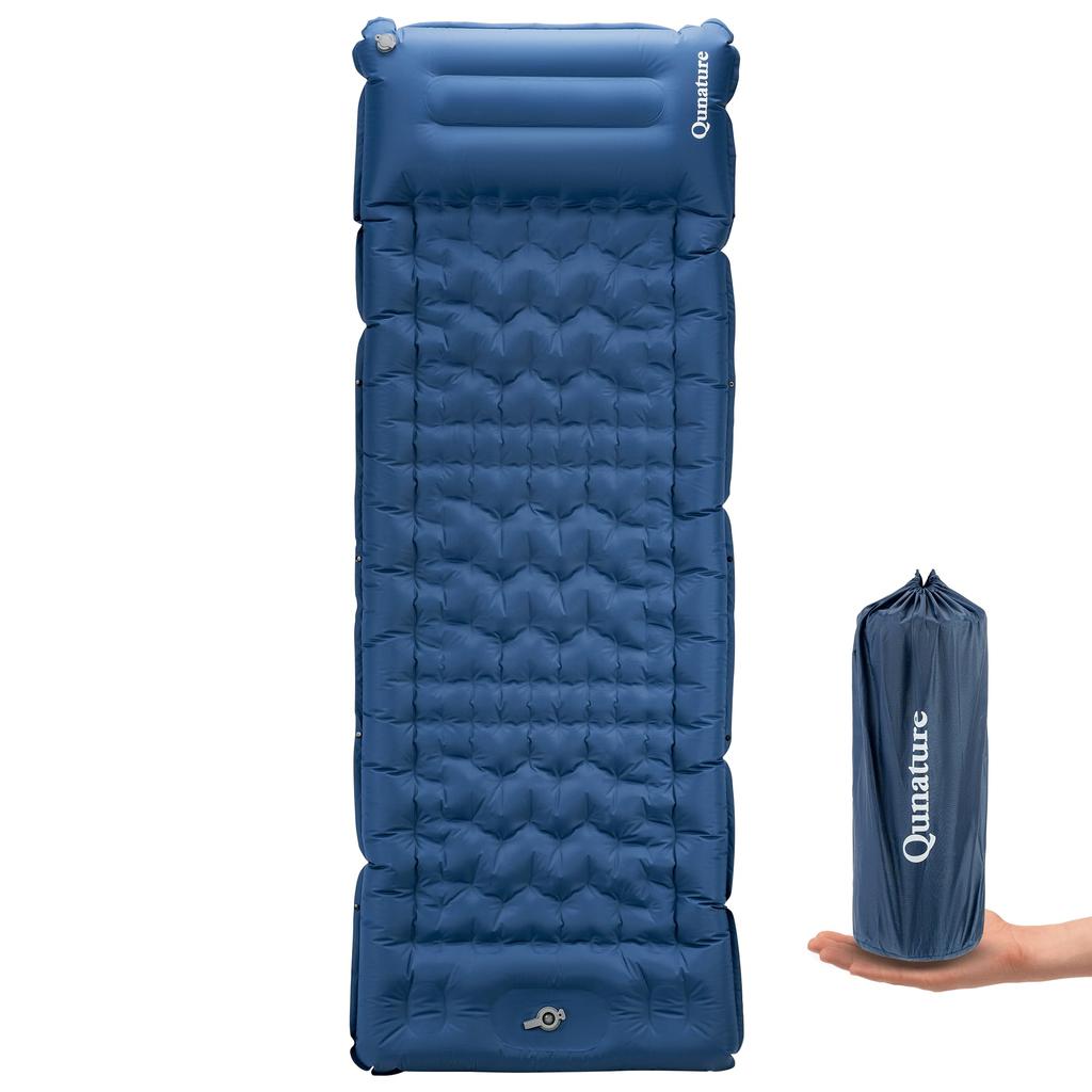Qunature Air Mat, Camping Mat, Approximately 12CM Thick, Includes Pillow, Air Mat, Foot Operated, Connectable, Sleeping in the Car, Disaster