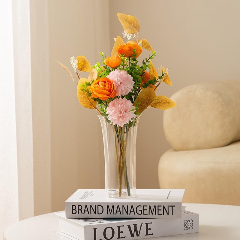 1Pc Flower Vase Acrylic Hydroponic Home Decor Clear Flower Pot Desktop Decorative Vase For Wedding