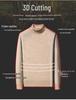 Men's Winter Warm Velvet High Neck Sweater - Solid Color Knit Pullover