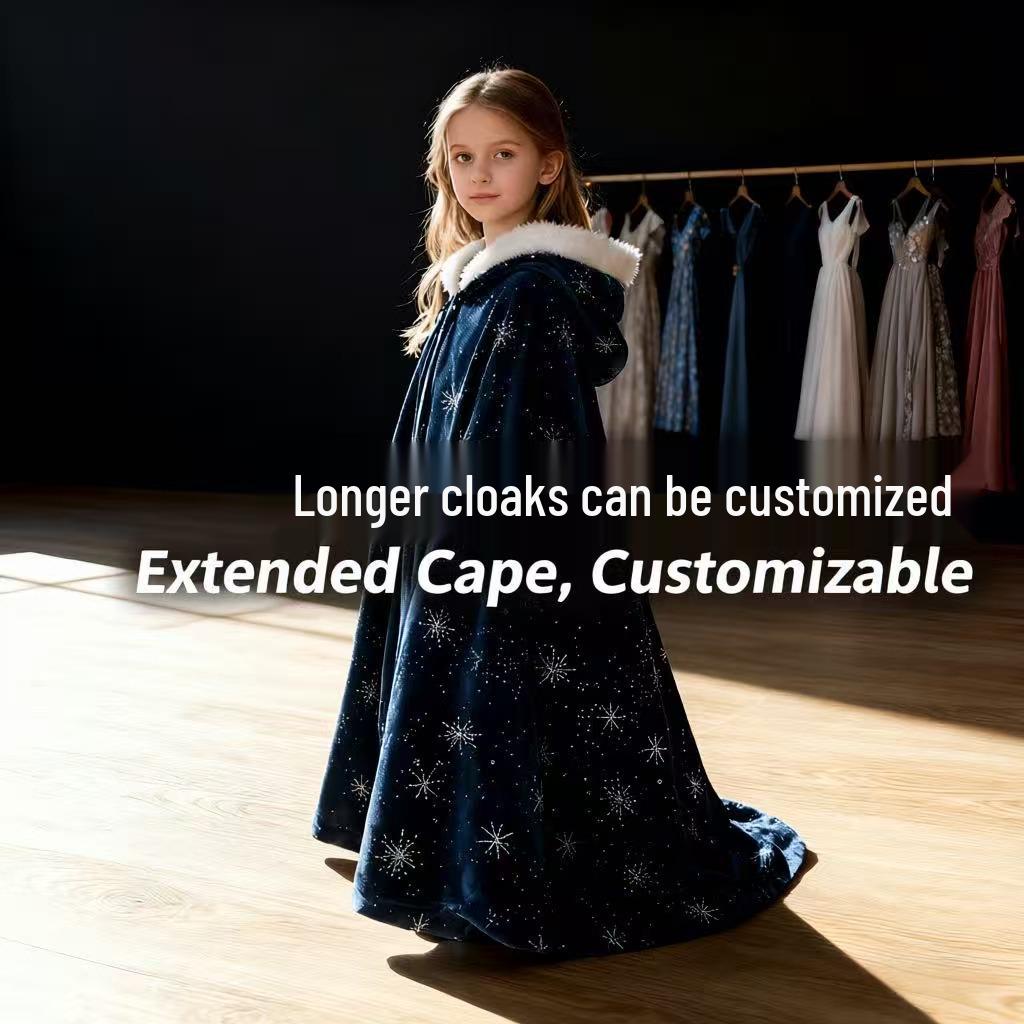 Fleecegefüttertes Eisköniginnenkleid für Mädchen - Winter, Halloween & Weihnachten