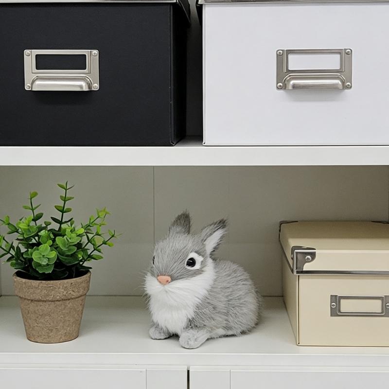 Realistic Rabbit Figurine Lively Easters Bunnies Stuffe Farm Animal Plush Rabbit Statue Spring Home Decors Photo Props