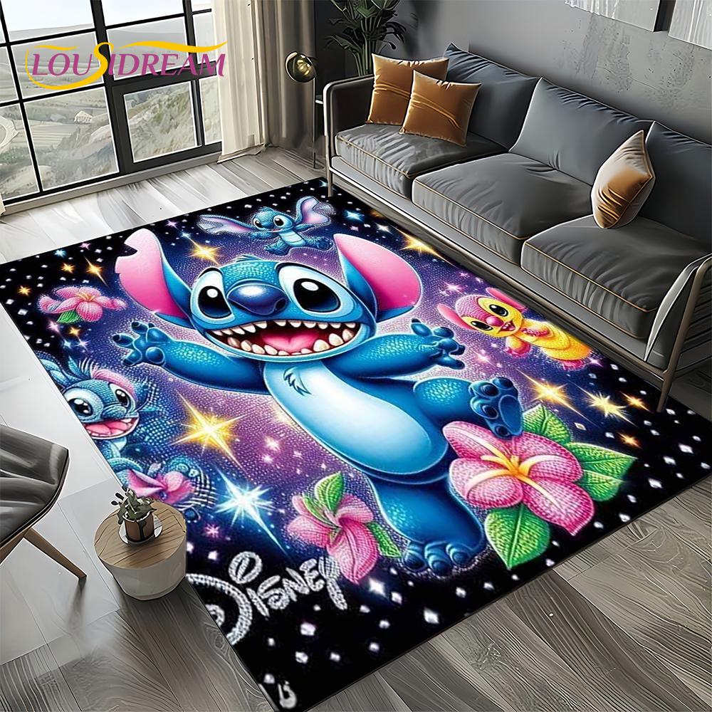 27 Style Cute Stitch Cartoon 3D Carpet Rug for Home Living Room Bedroom Sofa Doormat Decor,Child Non-slip Floor Mat Gifts