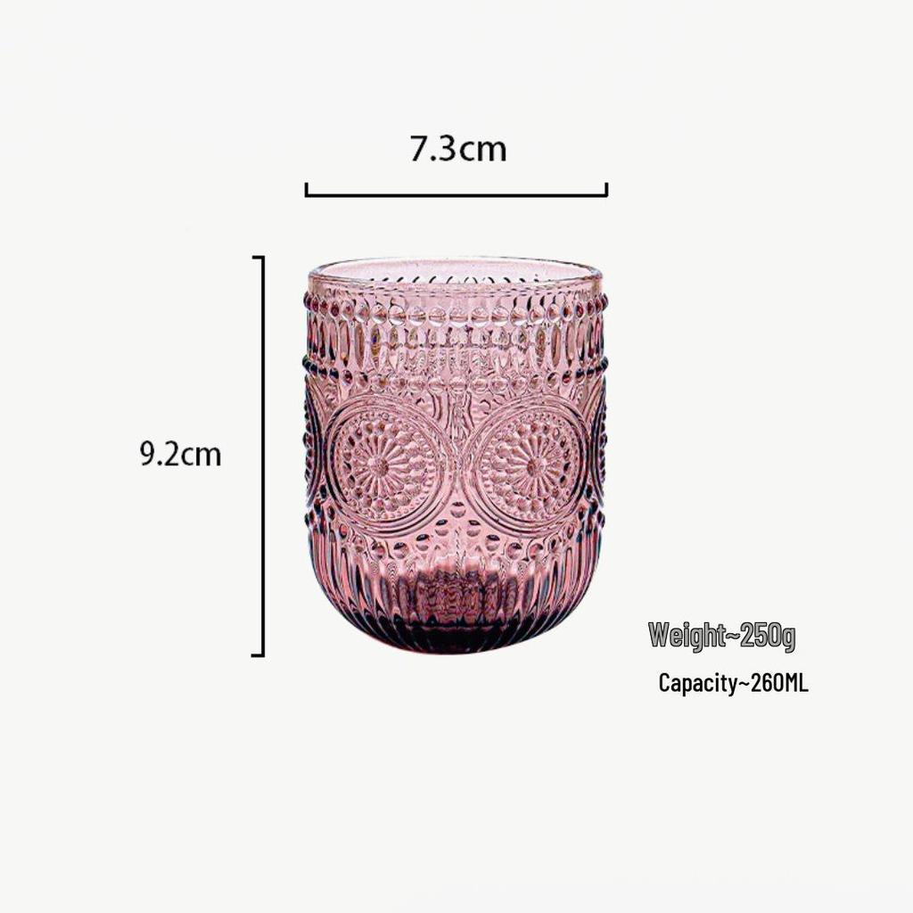 Retro skleněný pohár v lehkém luxusním stylu: Univerzální pro vodu, ústní vodu, džus, mléko, pivo a whisky - Zesílený design