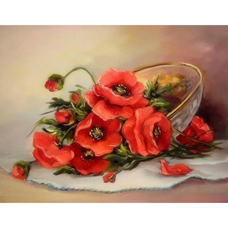 5d diamantová malba květinový křížový steh vyšívání DIY mozaikové vyšívání plné kulaté vrtání drahokamy dekorace Home Wall Art