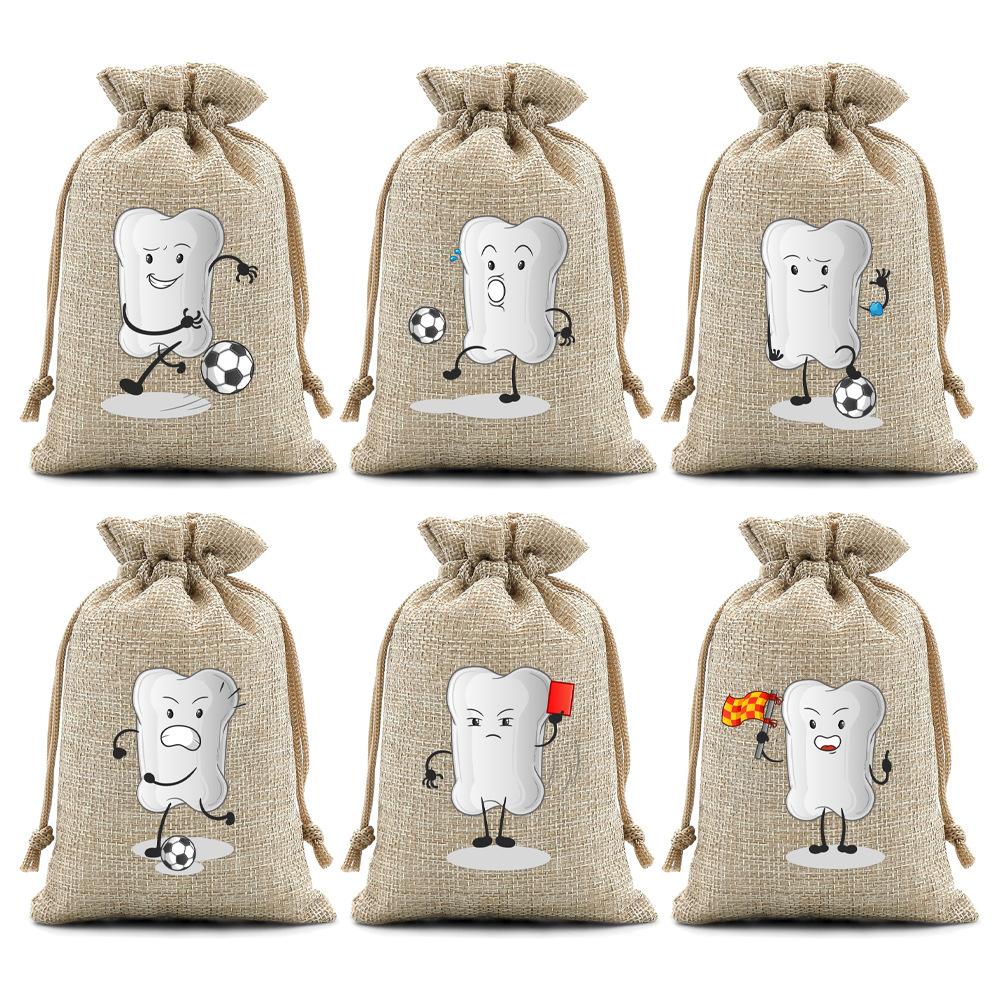 

18pcs Drawstring bags teeth storage bags drawstring linen bags children s souvenir packaging gift bags drawstring bags 18pcs 10*14cm