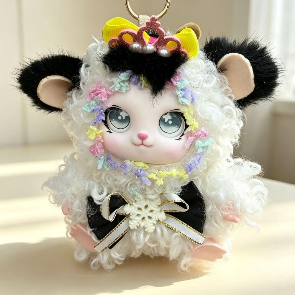 Bag Charm Rabbit Figure Pendant Hanging Style Curly Lamb Keychain Kawaii Plush Doll Pendant Girls