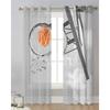 Basketball Sport Shooting Grey Sheer Drapes for Living Room Decoration Window Curtains Kitchen Curtains