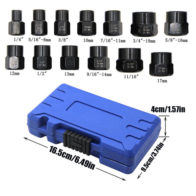 Extractor Set Impacts Bolt Screw Extractor Set 13 Pieces Ergonomic Non-Slip Tools Impacts Removal Gadget For Car Wheel Axle
