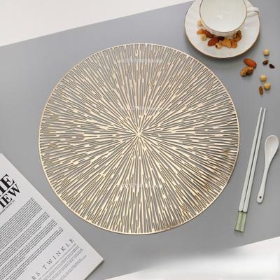 Round Firework Shape PVC Placemat Hollow Table Mats Coaster Pad Heat-Resistant Wipeable Waterproof Anti-Slip Pad Home Decoration