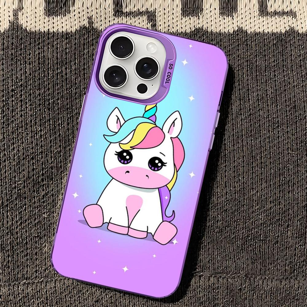 Unicorn cartoon Phone Case For iPhone 16 15 14 13 12 11 Pro Max X XR XSMAX 8 7 Plus Matte Shockproof Back Cover