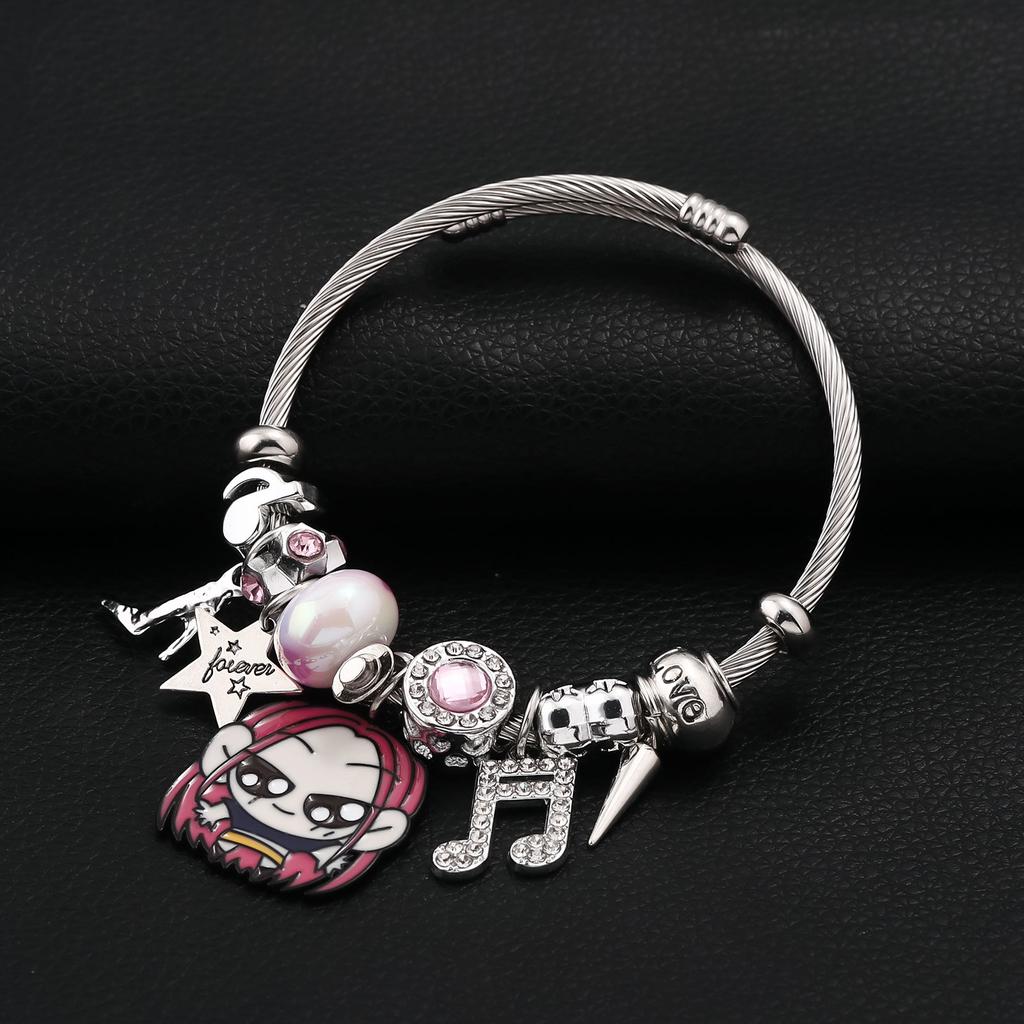 Y2K K-Pop Demon Hunters Serie Armbanden Voor Mannen Vrouwen Kralen Emaille Hanger Armband HUNTR/X Armband Fans Cosplay Sieraden Cadeau
