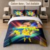 Set Biancheria da Letto Personalizzato Modello Cristiano Ronaldo, Stampa Nome Testo 1 Copripiumino più 2 Federe Tessile per la Casa