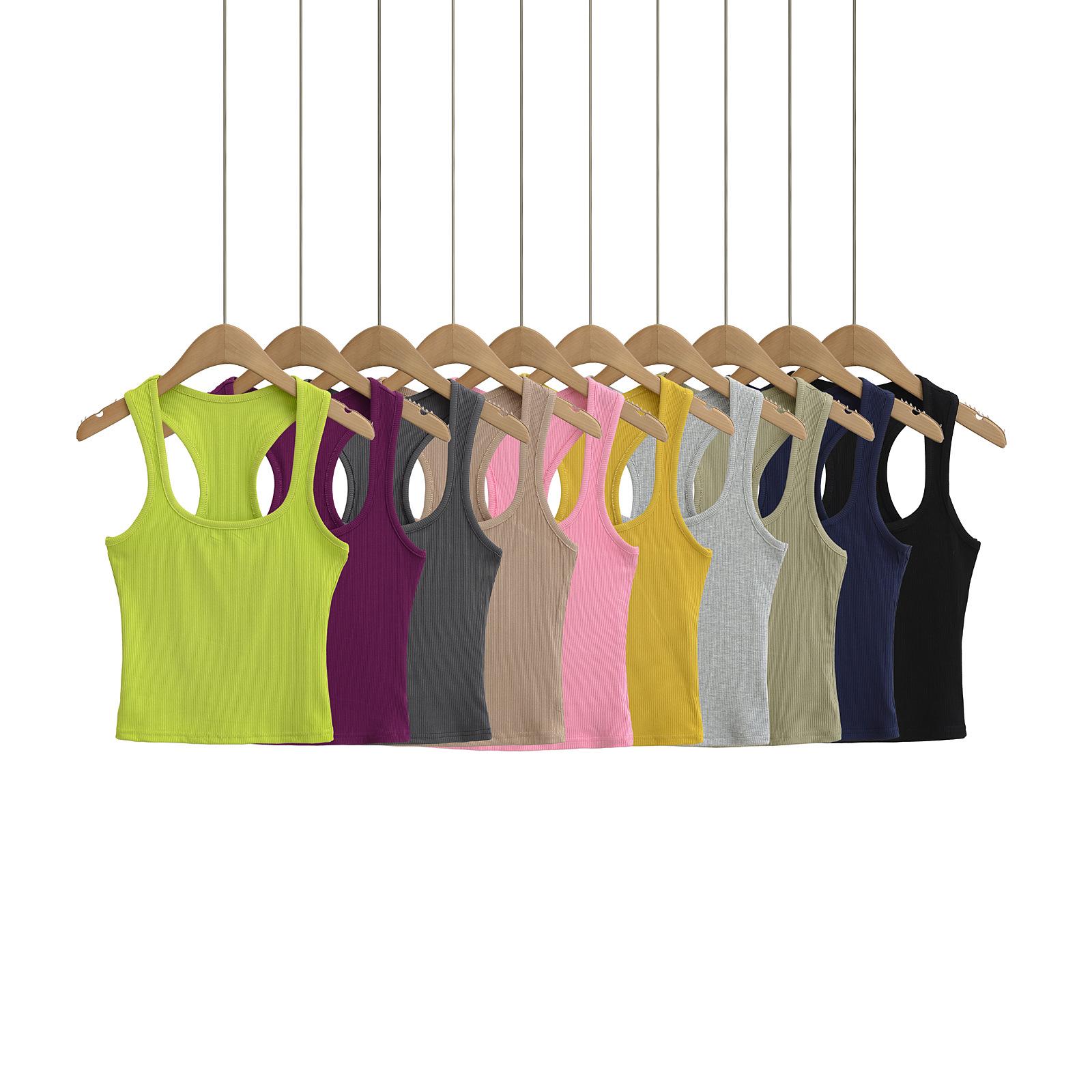 

2025 Y2K Ribbed Slim-Fit Tank Top - Ten Colors, Narrow Shoulder Medium