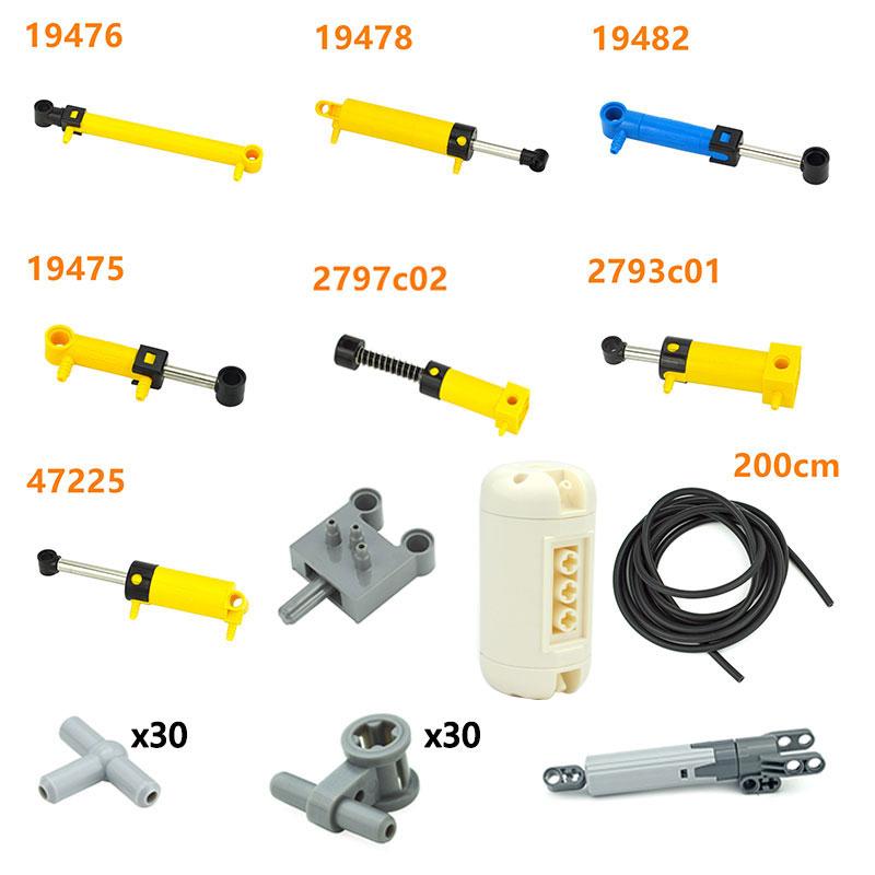MOC Technical Pneumatic Pump and Air Tank Cylinder Set Reinforced Block Parts 19476