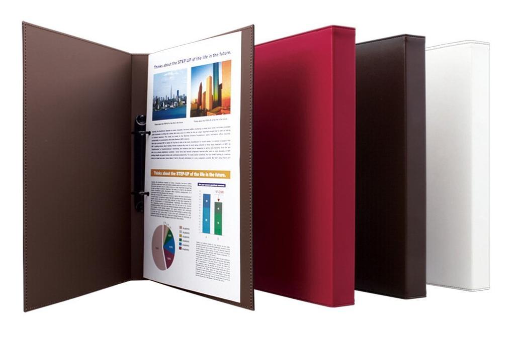 King Jim Leder Fest Ringbuch, Braun, 1961LF, 00007359 (3er Set)