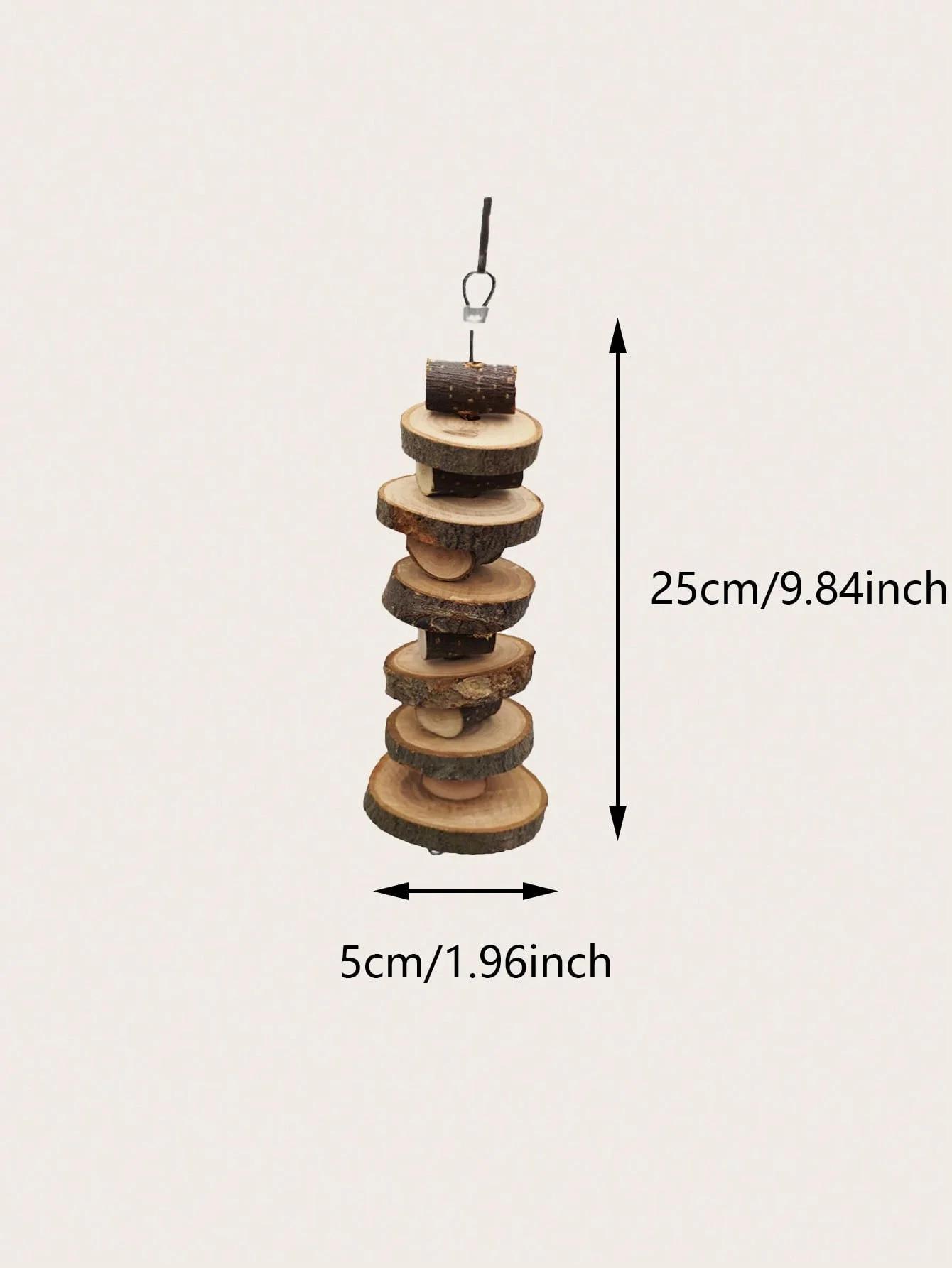 

1pc-Simple Wooden Apple Wood Chew Toy Rabbit, Chew Stick, Round Wood Teeth Grinding Rope, Small Pet Toy коричневый