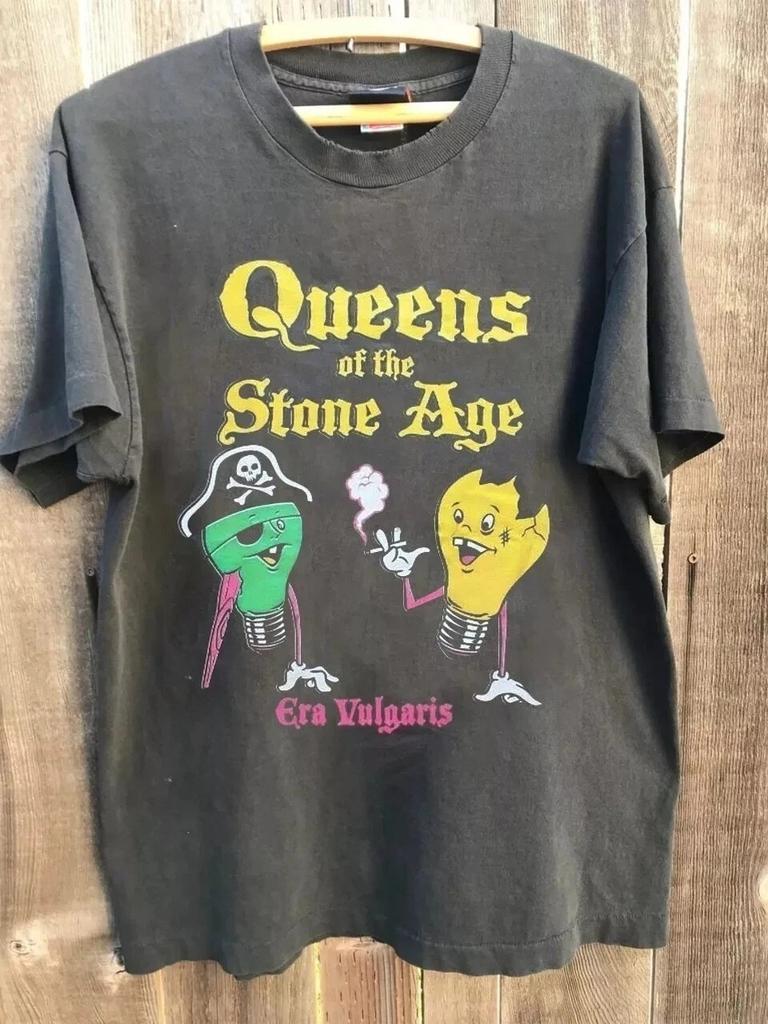 HOT! QUEENS OF THE STONE AGE ERA VULGARIS Unisex T-Shirt Charcoal Size S-5XL