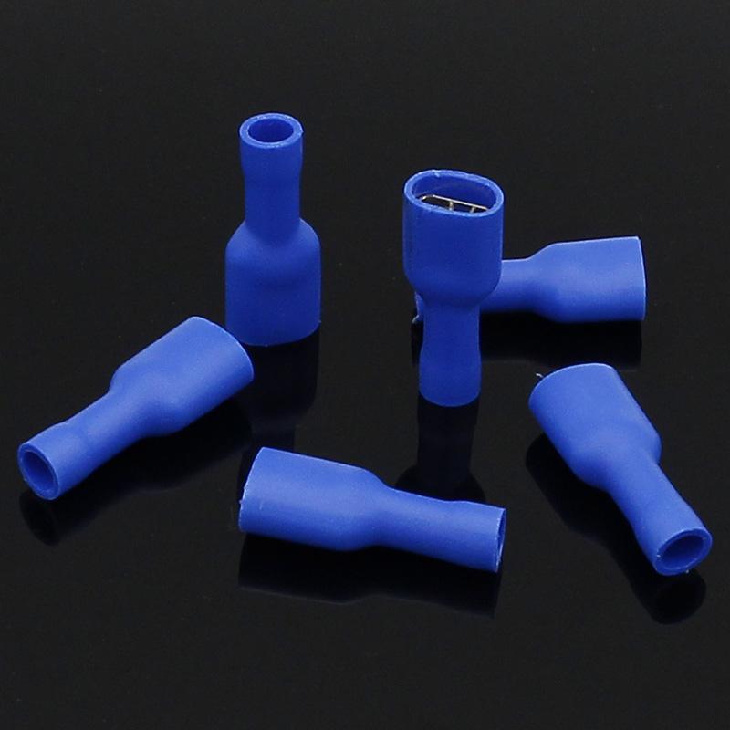 200PCS 6.3mm Female Male Spade Insulated Electrical Crimp Terminal Connectors H1E1 Cable Terminals